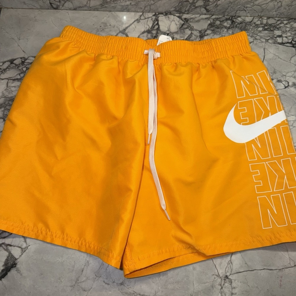 Nike Men's Large Goldenrod Swim Trunks 5" Inseam